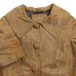 LAL  Women's Leather Snake Print Jacket Sz M EUC